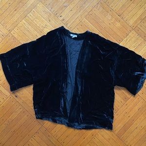 Ann Taylor Loft Black Velvet Kimono